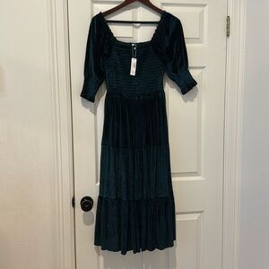 Baltic born velvet Vivaldi green midi dress size small